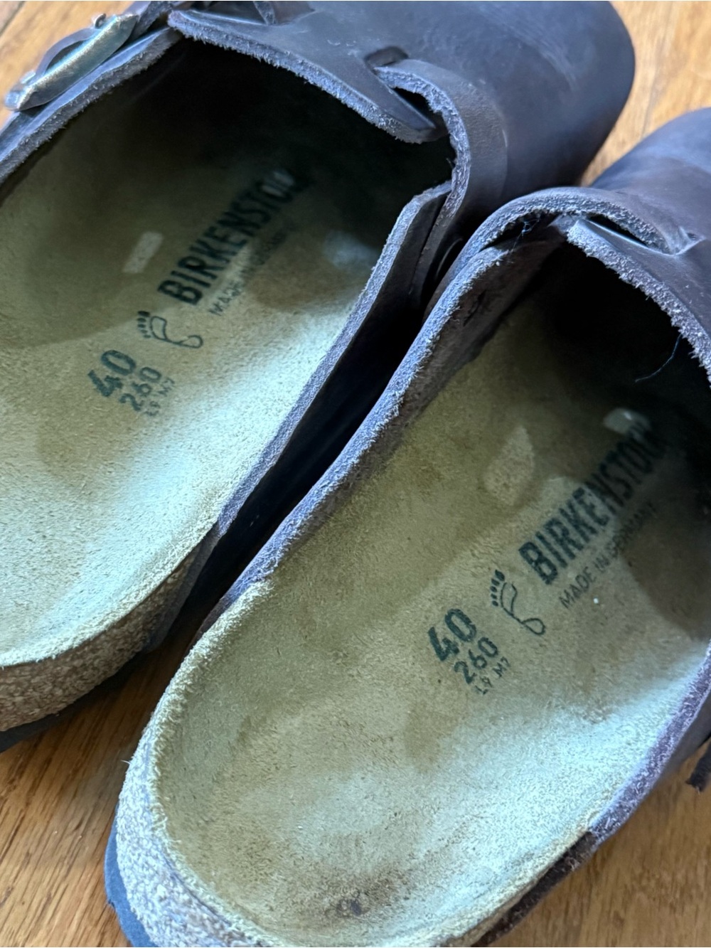 Birkenstock Boston 40 Womens 9-9.5 Oiled Leather Clogs Habana Regular Wide Shoes - Picture 3 of 10